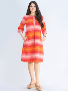 Nareena - Handwoven Ikat Cotton Midi Dress - D422F1454