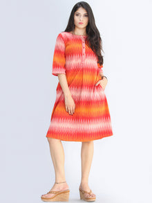 Nareena - Handwoven Ikat Cotton Midi Dress - D422F1454