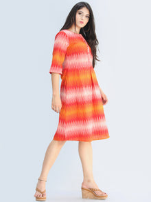 Nareena - Handwoven Ikat Cotton Midi Dress - D422F1454