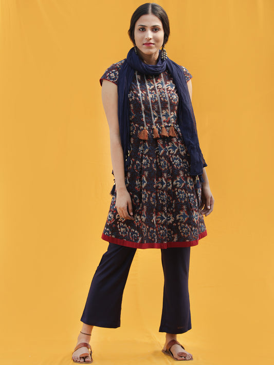 Sajoon - Hand Block Printed Kurta Pant Set With Dupatta - SS01FPPP