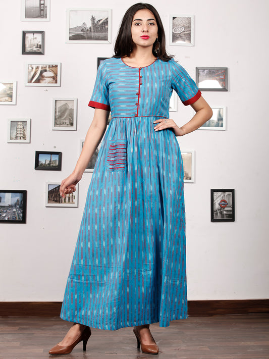 LEFT RIGHT - Handwoven Ikat Long Dress - D323F1447