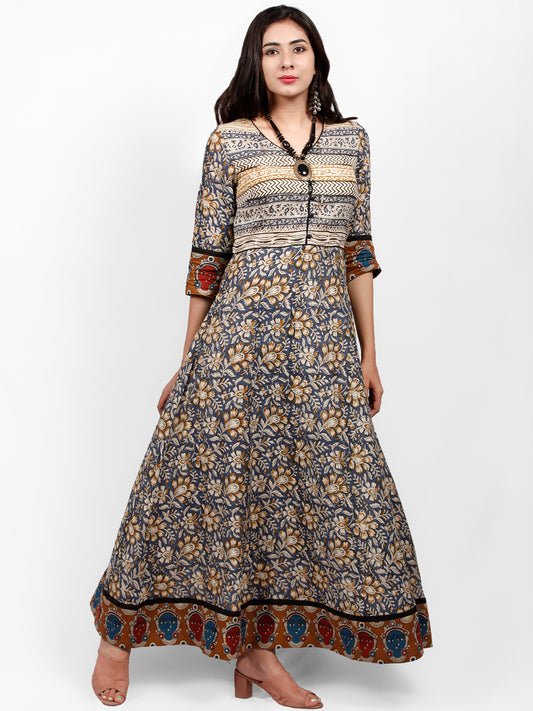 Hand Block Printed Cotton Long Dress