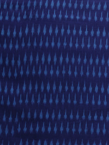 Indigo Blue Pochampally Hand Weaved Ikat Mercerised Cotton Fabric Per Meter - F002F1029