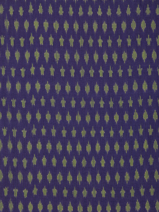 Indigo Green Pochampally Hand Weaved Ikat Mercerised Cotton Fabric Per Meter - F002F1744