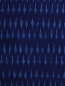 Indigo Blue Pochampally Hand Weaved Ikat Mercerised Cotton Fabric Per Meter - F002F1029