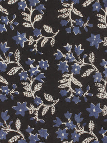 Black Ivory Indigo Hand Block Printed Cotton Fabric Per Meter - F001F2062