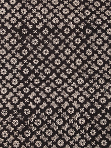 Black Offwhite Hand Block Printed Cotton Fabric Per Meter - F001F2447