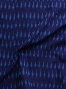 Indigo Blue Pochampally Hand Weaved Ikat Mercerised Cotton Fabric Per Meter - F002F1029