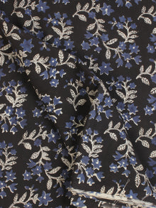 Black Ivory Indigo Hand Block Printed Cotton Fabric Per Meter - F001F2062