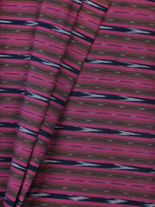 Pink Indigo White Hand Woven Double Ikat Handloom Cotton Fabric Per Meter - F002F2214