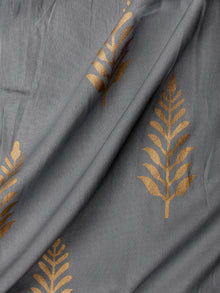 Grey Gold Hand Block Printed Cotton Fabric Per Meter - F001F1999