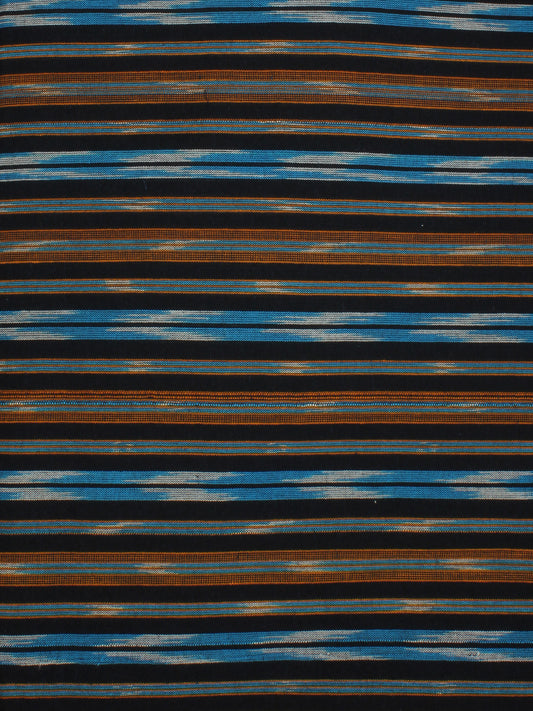 Blue Black grey Hand Woven Ikat Handloom Cotton Fabric Per Meter - F002F2215