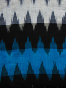 Blue Black Ivory Pochampally Hand Woven Ikat Fabric Per Meter - F002F931