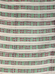 Green Magenta Hand Block Printed Cotton Fabric Per Meter - F001F2169