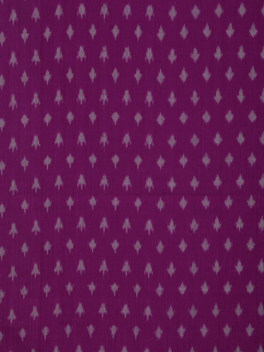 Purple Grey Pochampally Hand Weaved Ikat Mercerised Cotton Fabric Per Meter - F002F1745