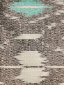 Grey White Light Green Hand Woven Ikat Handloom Cotton Fabric Per Meter - F002F1957