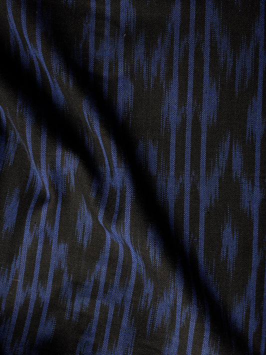 Black Purple Pochampally Hand Woven Ikat Fabric Per Meter - F002F945