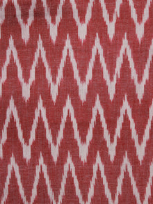 Red Ivory Pochampally Hand Woven Ikat Fabric Per Meter - F002F946