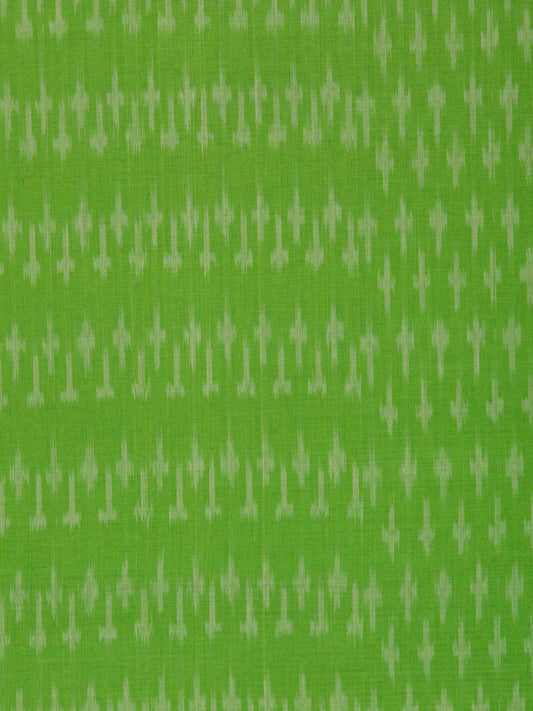 Parrot Green Grey Pochampally Hand Weaved Ikat Mercerised Cotton Fabric Per Meter - F002F1746