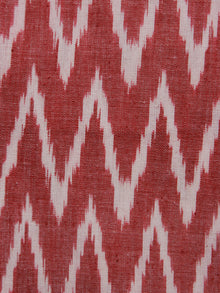 Red Ivory Pochampally Hand Woven Ikat Fabric Per Meter - F002F946