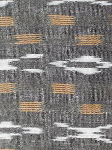 Grey White Mustard Hand Woven Ikat Handloom Cotton Fabric Per Meter - F002F1958