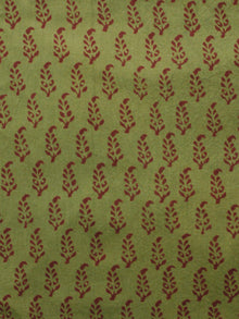 Pickle Green Maroon Bagh Printed Cotton Fabric Per Meter - F005F1699