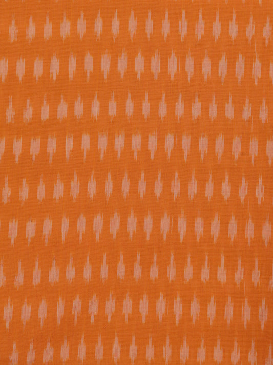 Orange Grey Pochampally Hand Weaved Ikat Mercerised Cotton Fabric Per Meter - F002F1747