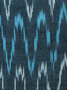 Blue Ivory Pochampally Hand Woven Ikat Fabric Per Meter - F002F947