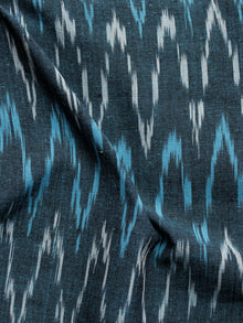 Blue Ivory Pochampally Hand Woven Ikat Fabric Per Meter - F002F947