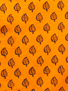 Orange Black Bagh Printed Cotton Fabric Per Meter - F005F1705