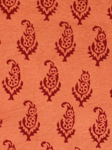 Rust Orange Maroon Bagh Printed Cotton Fabric Per Meter - F005F1708