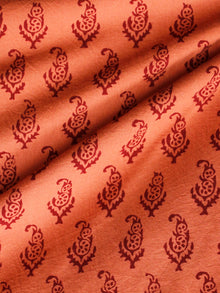 Rust Orange Maroon Bagh Printed Cotton Fabric Per Meter - F005F1708