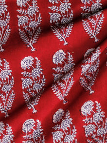 Red Black Ivory Bagh Printed Cotton Fabric Per Meter - F005F1710