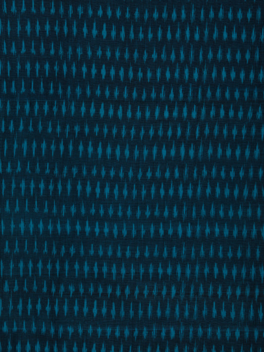 Blue Pochampally Hand Weaved Ikat Mercerised Cotton Fabric Per Meter - F002F1748