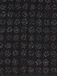 Black Indigo Ivory Hand Block Printed Cotton Fabric Per Meter - F001F2066