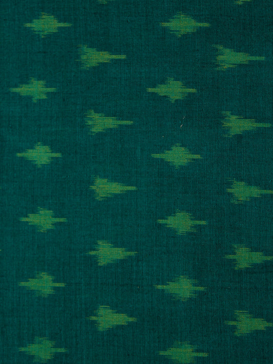 Green Pochampally Hand Weaved Ikat Mercerised Cotton Fabric Per Meter - F002F1960