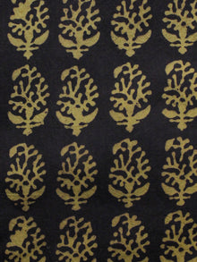 Black Olive Green Bagh Printed Cotton Fabric Per Meter - F005F1715