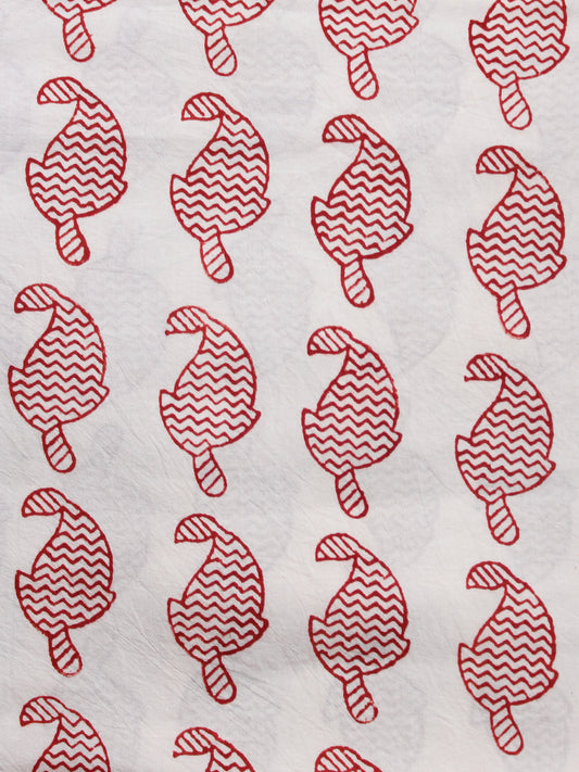 Beige Maroon Bagh Printed Cotton Fabric Per Meter - F005F1721