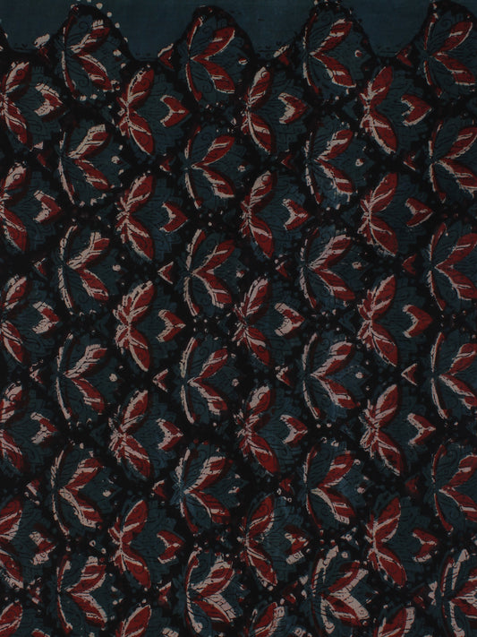 Black Green Red Hand Block Printed Modal Cotton Fabric Per Meter - F001F2140