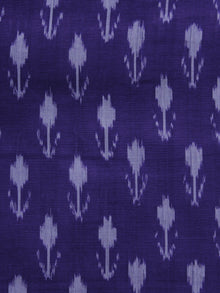 Purple Ivory Pochampally Hand Weaved Ikat Mercerised Cotton Fabric Per Meter - F002F1032