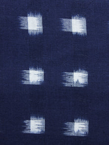 Indigo White Pochampally Hand Weaved Double Ikat Fabric Per Meter - F003F1225