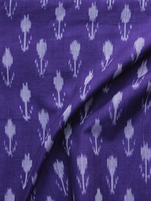 Purple Ivory Pochampally Hand Weaved Ikat Mercerised Cotton Fabric Per Meter - F002F1032