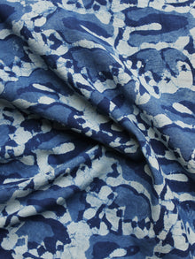 Indigo Ivory Hand Block Printed Cotton Fabric Per Meter - F001F1105