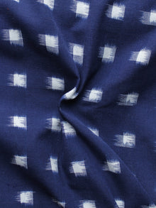 Indigo White Pochampally Hand Weaved Double Ikat Fabric Per Meter - F003F1225