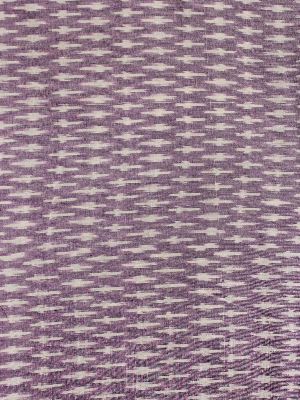 Lilac Ivory Pochampally Hand Weaved Ikat Mercerised Cotton Fabric Per Meter - F002F1962