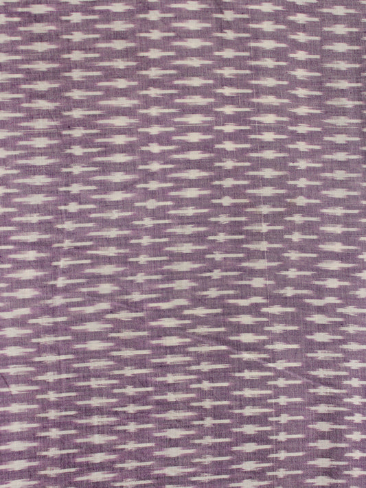 Lilac Ivory Pochampally Hand Weaved Ikat Mercerised Cotton Fabric Per Meter - F002F1962