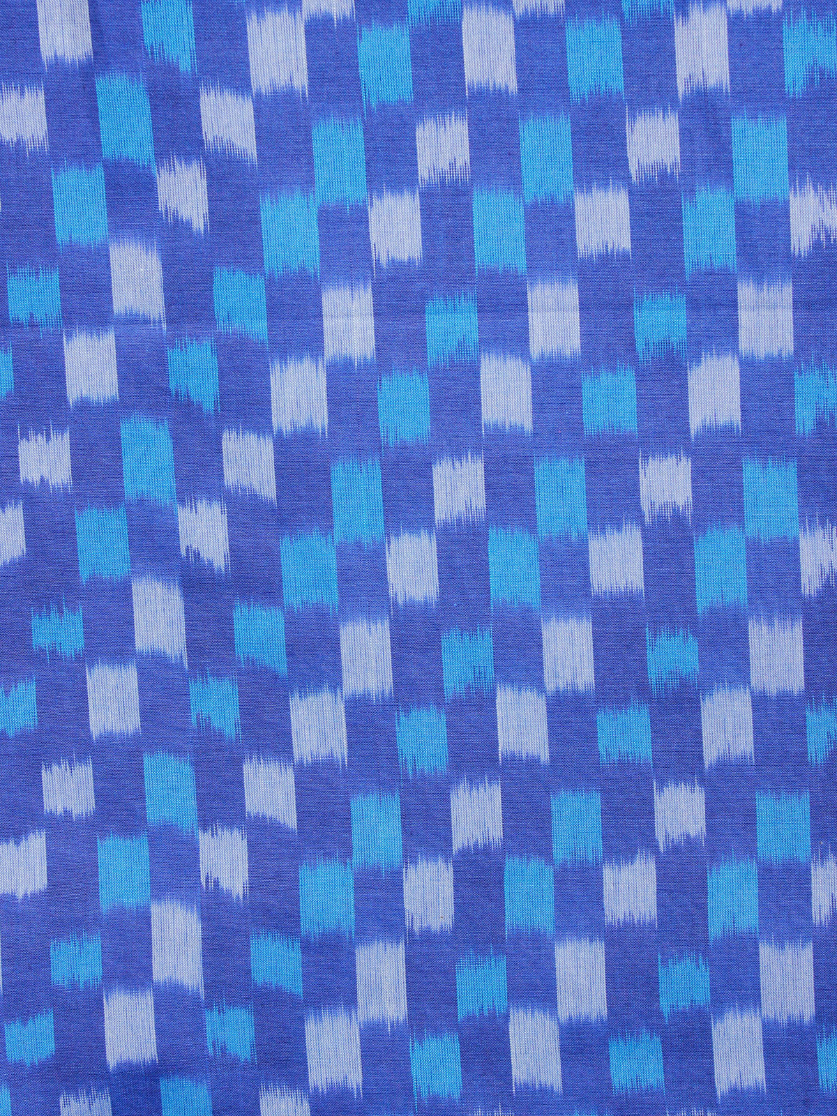 Indigo Blue Grey Hand Weaved Ikat Mercerised  Fabric Per Meter - F002F1417