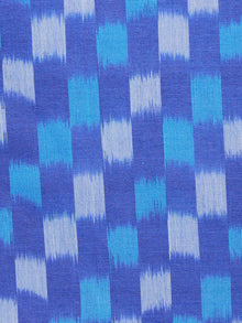 Indigo Blue Grey Hand Weaved Ikat Mercerised  Fabric Per Meter - F002F1417