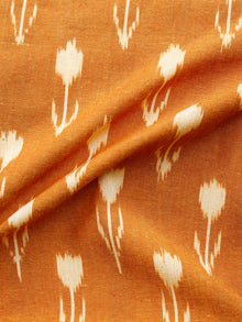 Mustard Cream Hand Woven Double Ikat Handloom Cotton Fabric Per Meter - F002F1569