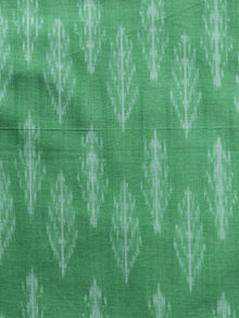 Green Ivory Pochampally Hand Weaved Ikat Mercerised Cotton Fabric Per Meter - F002F1034